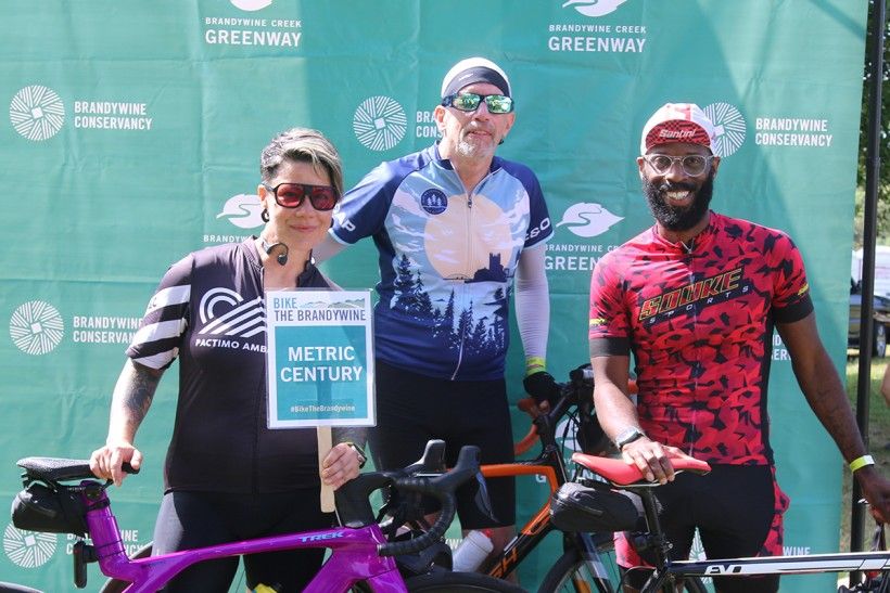 cyclists after completing Bike the Brandywine