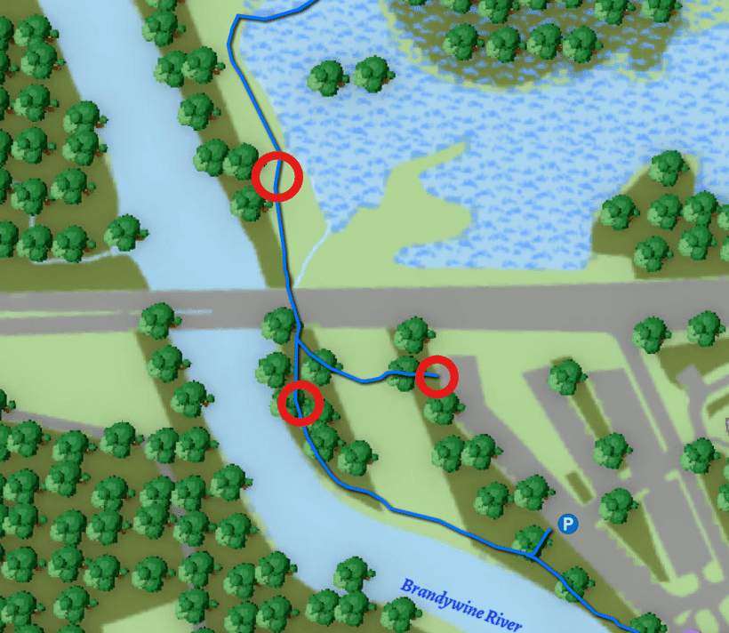 Map of trail closures due to dam removal