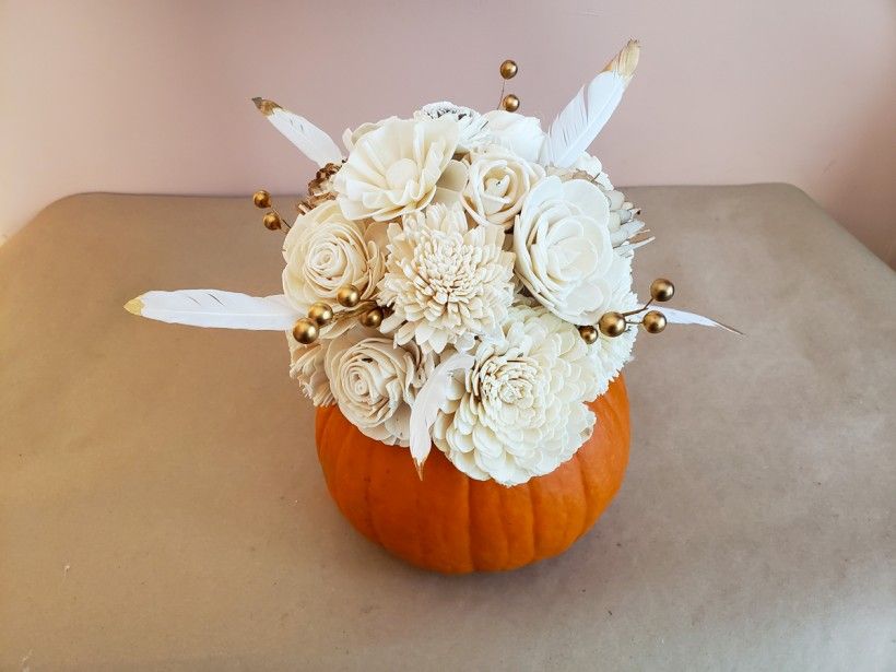 Fall Flower Centerpiece - Finished