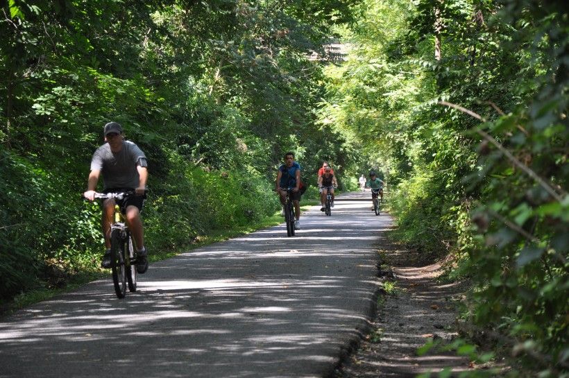 Brandywine Creek Greenway Bikers on Trail