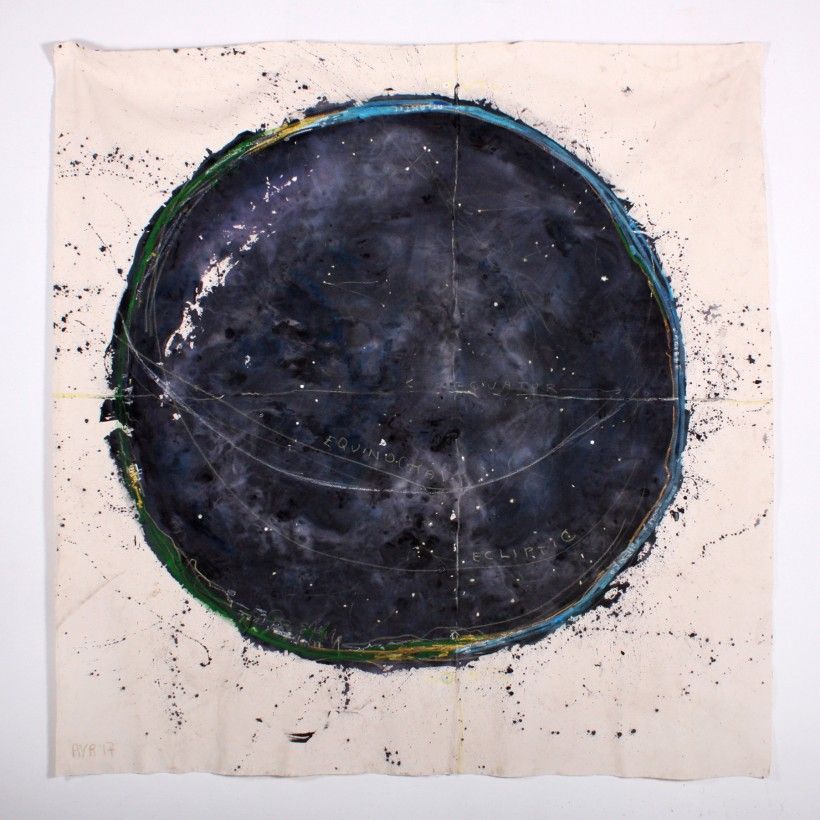 Ana Vizcarra Rankin, Untitled Planisphere (Mexico), 2017 8x8ft mixed media on canvas