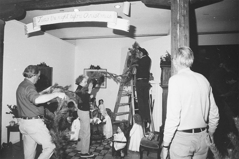  Ann and John McCoy setting up the museum’s antique doll display in the 1970s