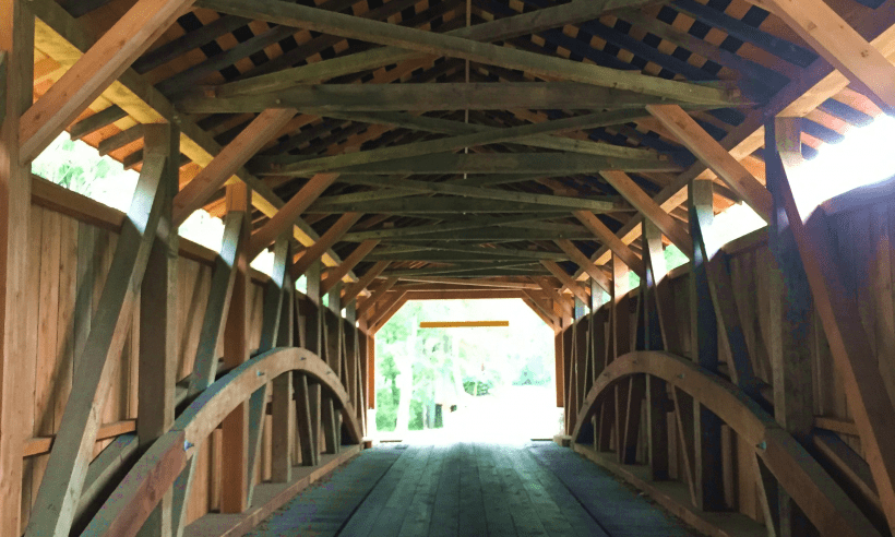 Covered bridge that is part of the Brandywine Conservancy's Bike the Brandywine 2017 route