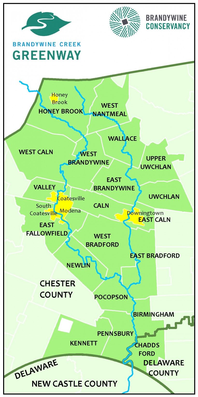 Map of the Brandywine Creek Greenway