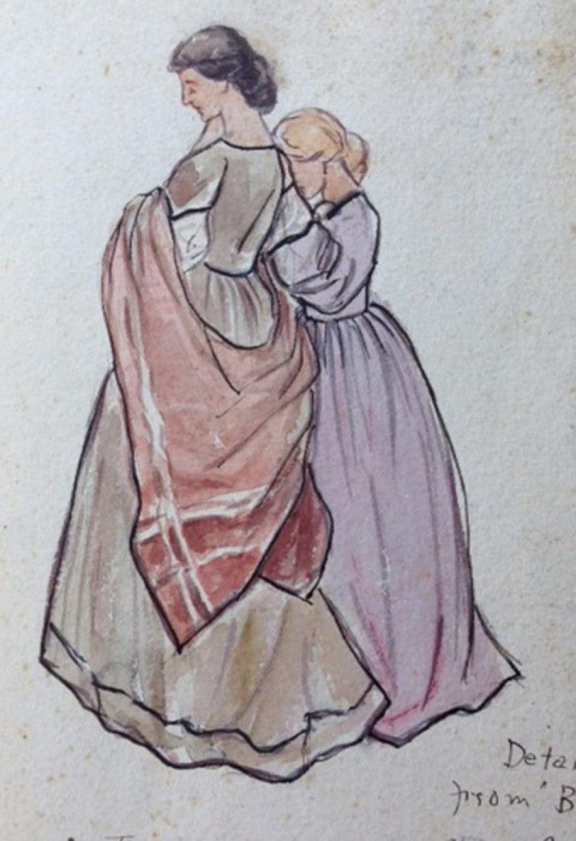 Margaret May Dashiell (1869-1958) Untitled (Civil War era fashions), 1911, detail