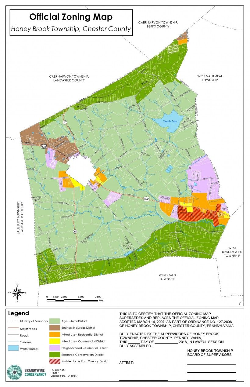 Honey Brook Township zoning map