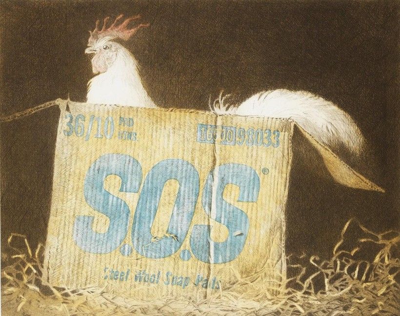 Jamie Wyeth (American, b. 1946), S.O.S., 1981, four color etching on paper, 26 1/2 × 30 1/4 in. (67.3 × 76.8 cm). Gift of Adelson Graphics, 1982. © Jamie Wyeth/Artists Rights Society (ARS), New York Jamie Wyeth (American, b. 1946), S.O.S., 1981, four color etching on paper, 26 1/2 × 30 1/4 in. (67.3 × 76.8 cm). Gift of Adelson Graphics, 1982. © Jamie Wyeth/Artists Rights Society (ARS), New York