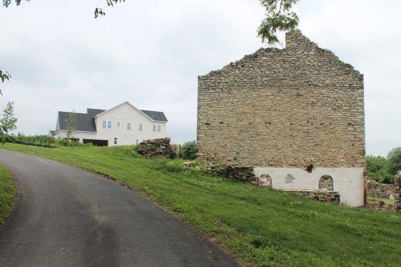 Barn Ruins Amidst New Construction