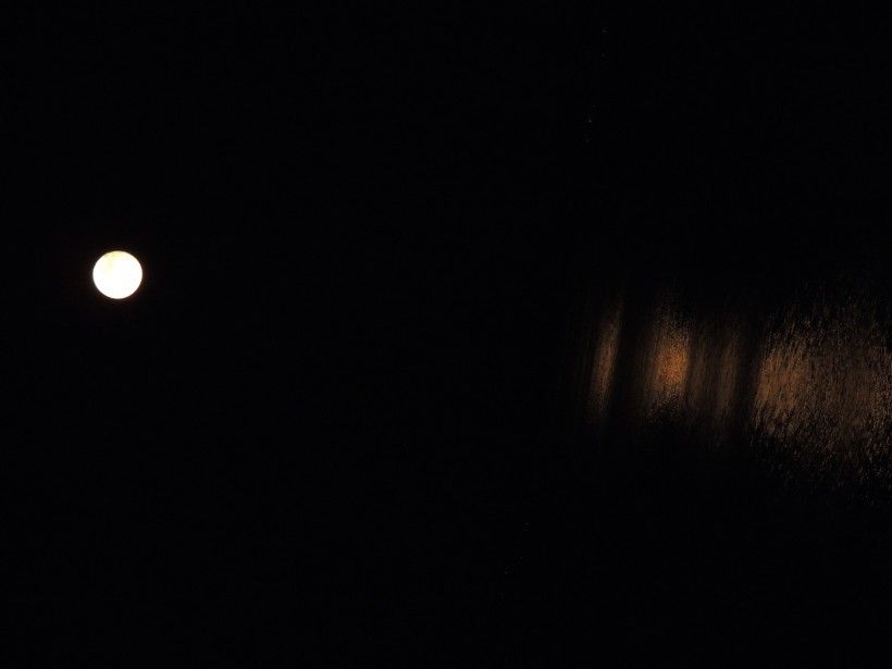 Moon in a dark sky