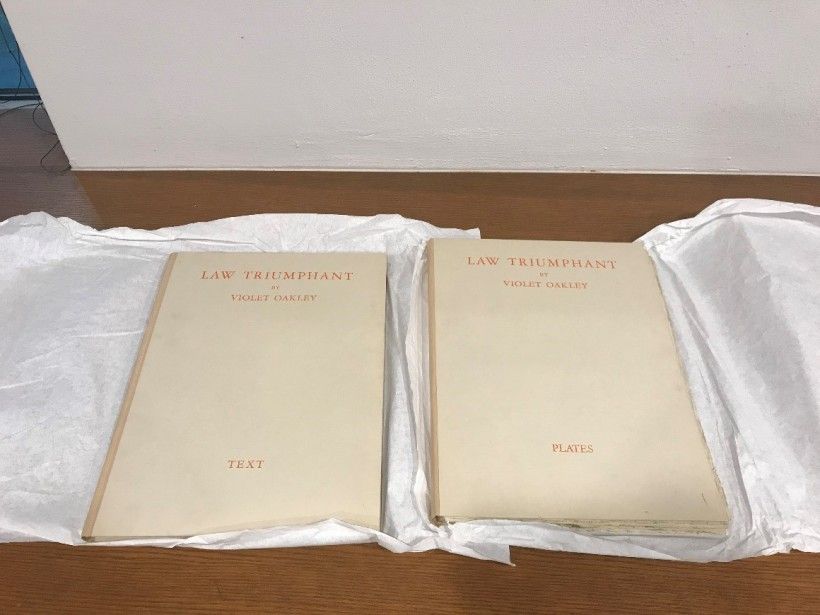 The two copies (text and plates) of Violet Oakley’s Law Triumphant, published in 1932. Brandywine River Museum of Art