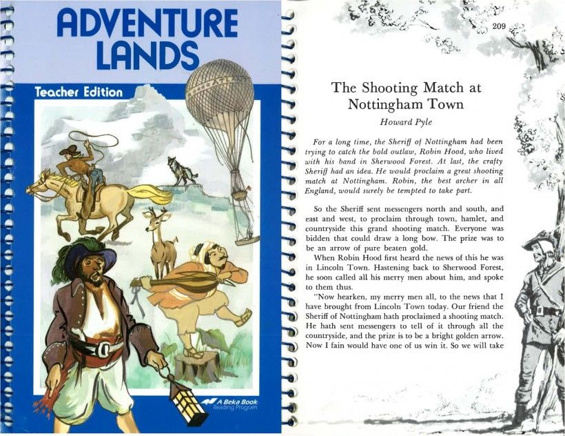 This 1987 anthology published by Pensacola Christian College contains the chapter “The Shooting Match at Nottingham Town” from Howard Pyle’s The Merry Adventures of Robin Hood, first published in 1883.