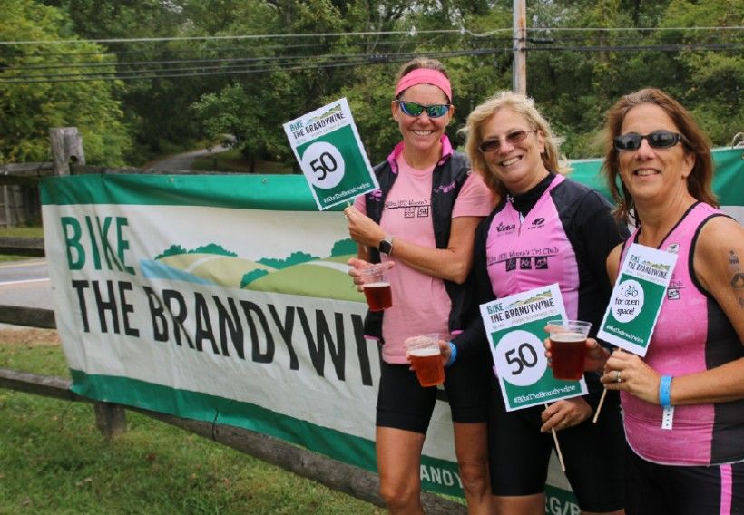 riders at the finish line