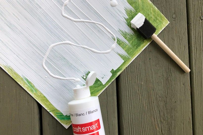 white paint over crayon