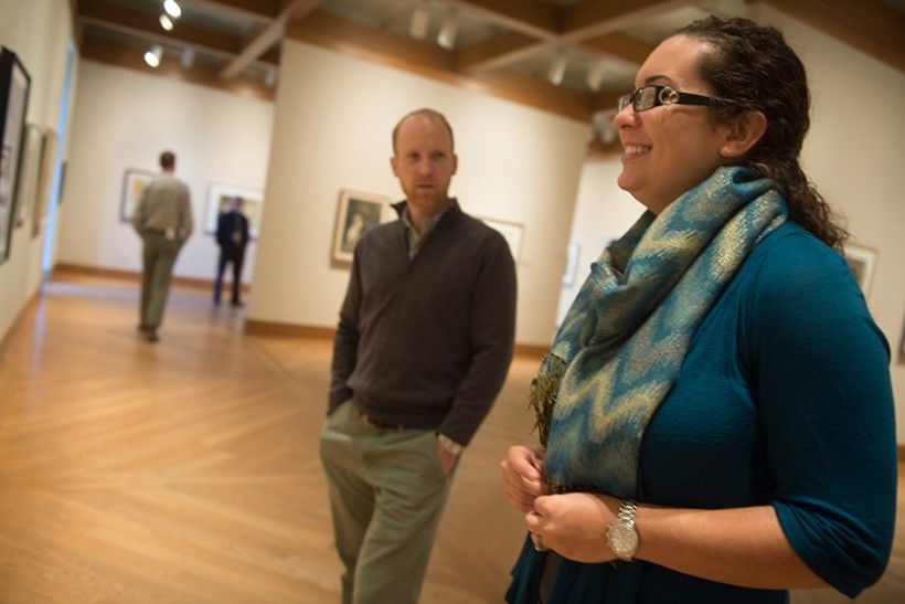 visitors in the Andrew Wyeth Gallery