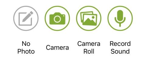 Screenshot of camera icons on iNaturalist