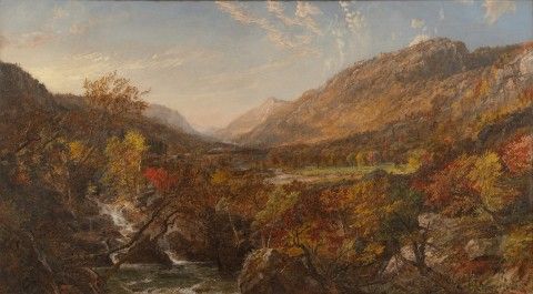 Jasper Francis Cropsey (1823–1900), Autumn in the Ramapo Valley, Erie Railway, 1873. Oil on canvas, 38 5/8 x 68 1/8 in. J. Jeffrey and Ann Marie Fox Foundation