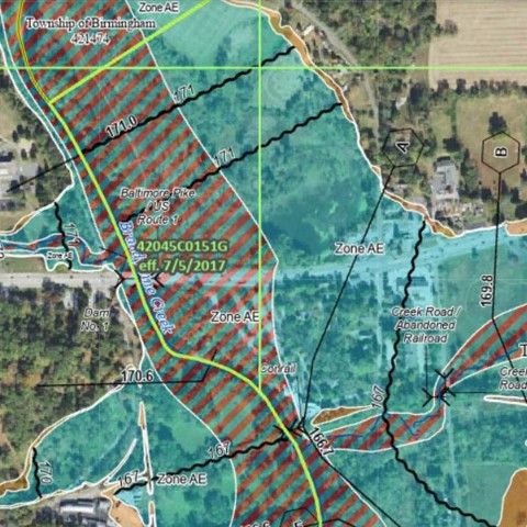 A map of a floodplain