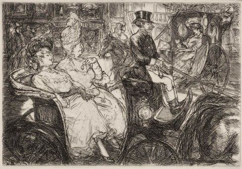 John Sloan (1871–1951), Fifth Avenue Critics, 1905, etching on paper, 8 7/16 x 9 3/16 in. Gift of Paul Preston Davis in honor of Helen Farr Sloan and in honor of the 50th anniversary of the Brandywine Conservancy & Museum of Art, 2017