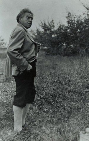 N.C. Wyeth on his Chadds Ford property, ca. 1943. Photograph by Edward J. S. Seal, courtesy of the Wyeth Family Archives