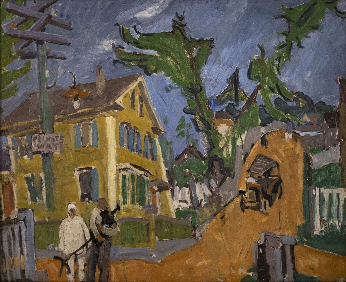 Stuart Davis (1892-1964), Private Way, ca. 1916. Oil on canvas, 18 x 22 in. The James Collection, Promised Gift of Janet & William Ellery James to the Cape Ann Museum