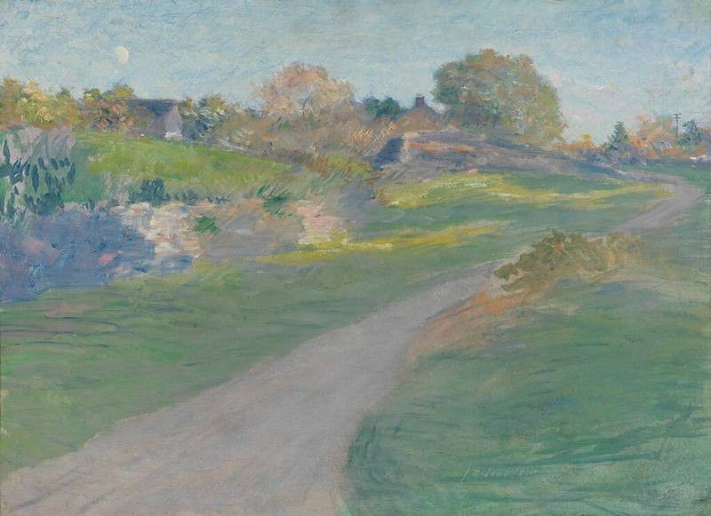 Julian Alden Weir (1852–1919), The Road to Nod , ca. 1889-1899, oil on panel, 13 × 18 in. Richard M. Scaife Bequest, 2015