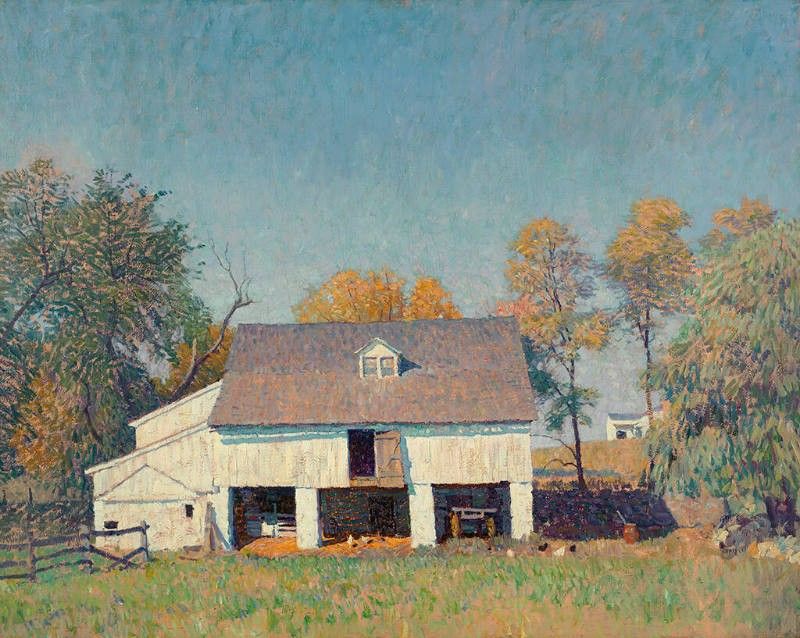 N.C. Wyeth (1882–1945), Pyle's Barn, ca. 1917–1921, oil on canvas, 32 1/4 × 39 3/4 in. Gift of Amanda K. Berls, 1980