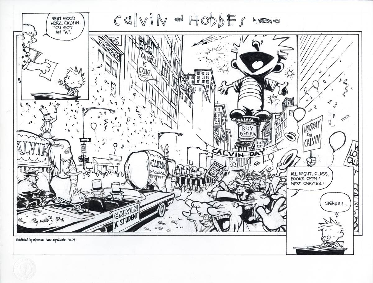 Bill Watterson, October 24, 1994. Courtesy of the Bill Watterson Deposit Collection, The Ohio State University Billy Ireland Cartoon Library & Museum. © Bill Watterson 