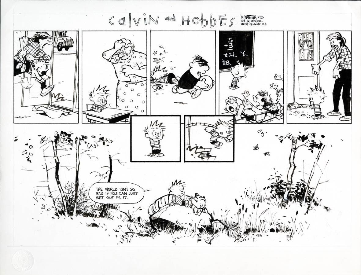Bill Watterson, October 8, 1995. Courtesy of the Bill Watterson Deposit Collection, The Ohio State University Billy Ireland Cartoon Library & Museum. © Bill Watterson 