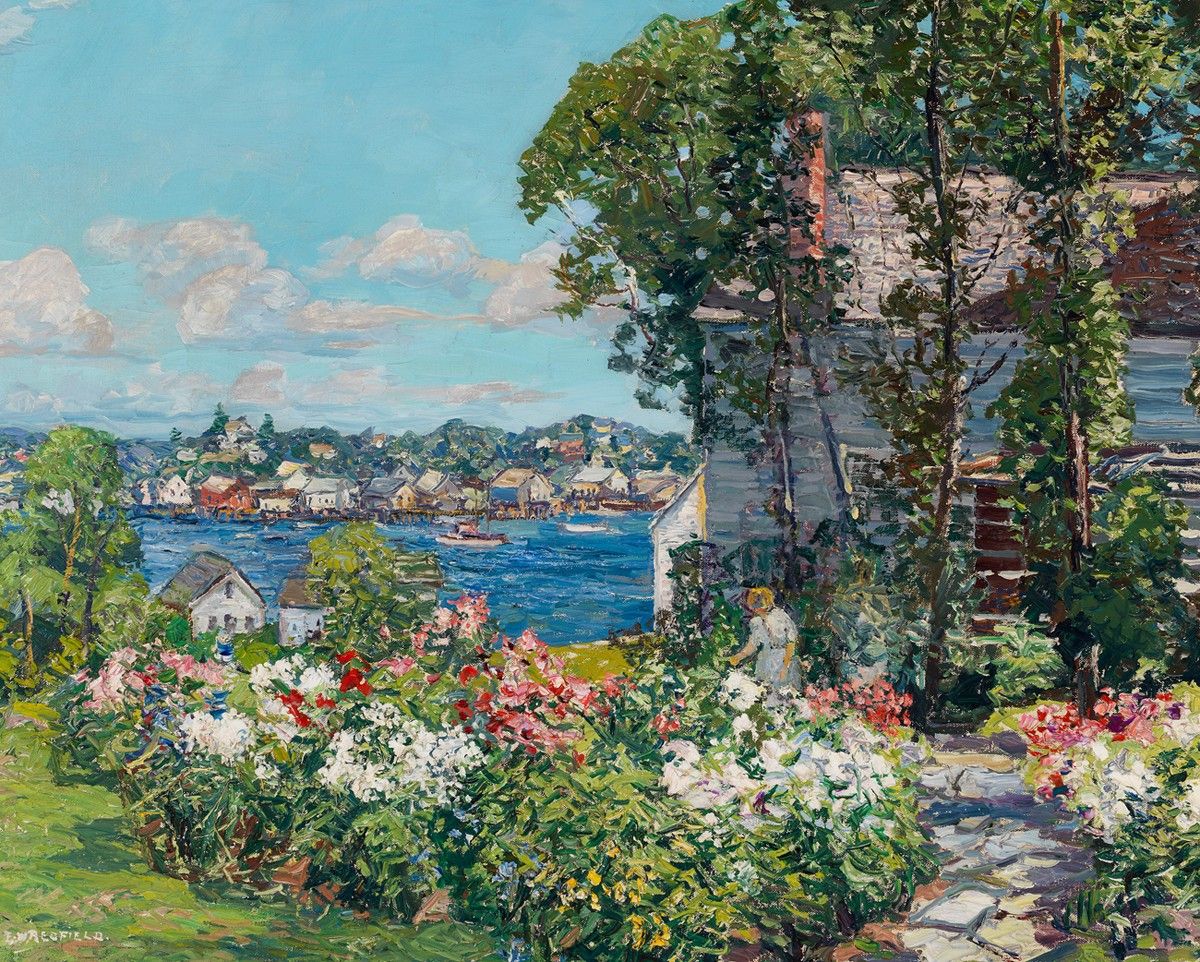 Edward Willis Redfield (1869 - 1965), Garden of the Girls, ca. 1928-1930, oil on canvas, 32 × 40 in. Richard M. Scaife Bequest, 2015. © artist, artist's estate, or other rights holders. 