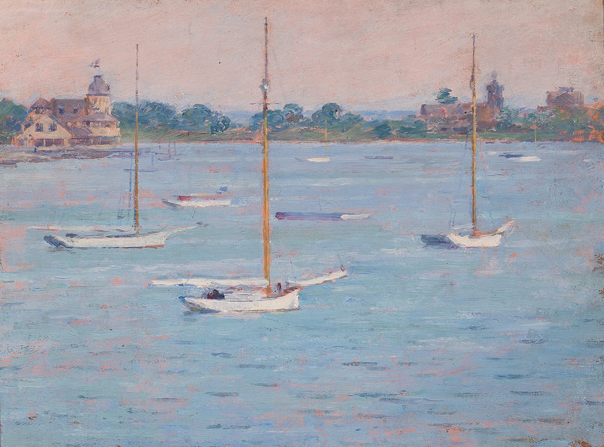 Yacht Club Cos Cob Harbor painting