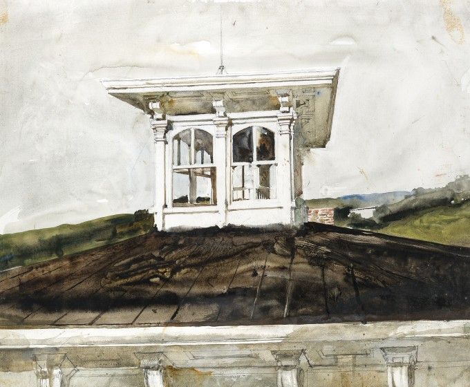 Andrew Wyeth, Widow’s Walk Study, 1990, watercolor and pencil on paper. Collection of the Wyeth Foundation for American Art B3144 © Andrew Wyeth/Artists Rights Society (ARS)