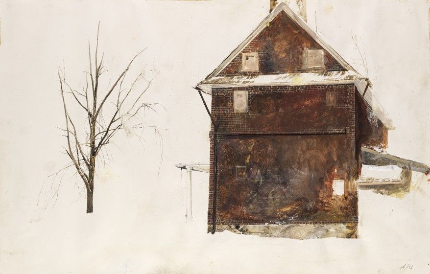 Andrew Wyeth, Brick House, Study for Tenant Farmer, 1961, watercolor on paper. Collection of the Wyeth Foundation for American Art B2682 © Andrew Wyeth/Artists Rights Society (ARS)