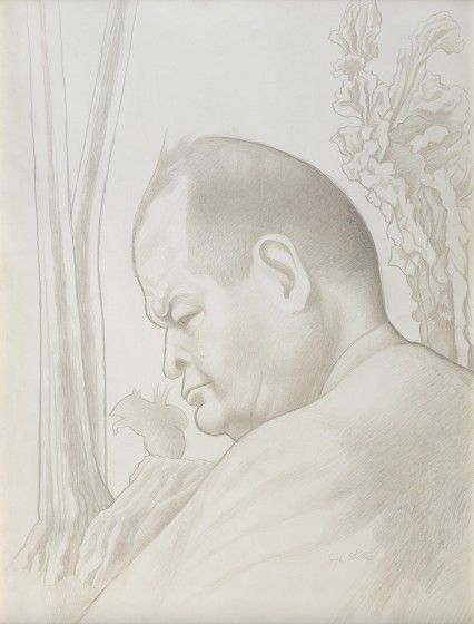 Joseph Stella, Self-Portrait, 1920s, metalpoint with graphite pencil on wove paper prepared with white ground on paper, 30 3/16 x 22 3/16 in. Philadelphia Museum of Art, purchased with the Alice Newton Osborn Fund, the Katharine Levin Farrell Fund, the Margaretta S. Hinchman Fund, the Joseph E. Temple Fund, and with funds contributed by Marion Boulton Stroud and Jay R. Massey, 1988, 1988-21-1