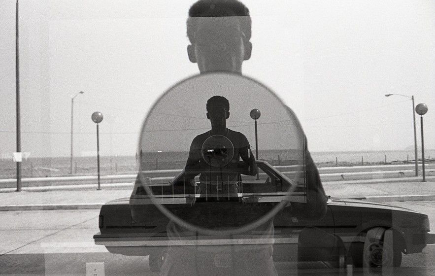 Frank Stewart, Self-portrait, Dominican Republic, 1986, gelatin silver print, 16 x 20 in. Collection of the artist