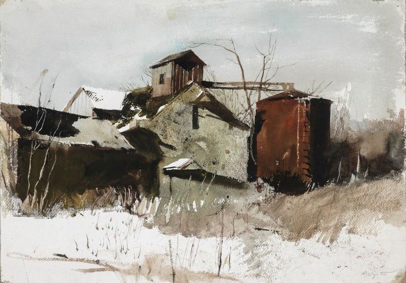 Andrew Wyeth (1917–2009), Untitled, 1953. Watercolor on paper, 14 x 20 in. Collection of the Wyeth Foundation for American Art, B0377. © 2025 Wyeth Foundation for American Art/Artists Rights Society (ARS), New York
