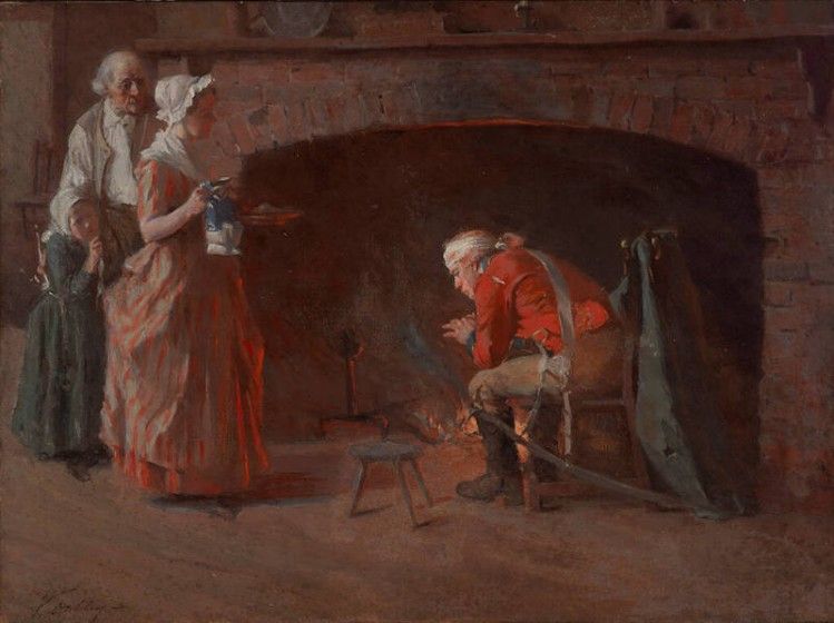 Violet Oakley, Love Your Enemies, ca. 1897. Oil on canvas, 18 x 23 7/8 in. Gift of the Violet Oakley Memorial Foundation, 1983