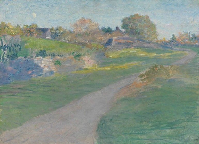 Julian Alden Weir (1852–1919), The Road to Nod , ca. 1889-1899, oil on panel, 13 × 18 in. Richard M. Scaife Bequest, 2015