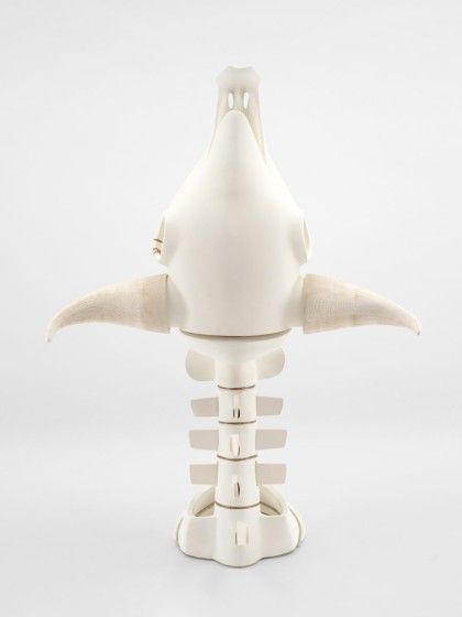 Cannupa Hanska Luger, Found(n)ation, 2022. Ceramic, mixed media, 51 x 31 x 20 in. © Cannupa Hanska Luger. Courtesy of the artist and Garth Greenan Gallery, New York.