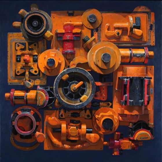 Charles Pfahl: Revolution, 2010.  Oil on canvas, 66 x 66 inches.  Collection of the artist