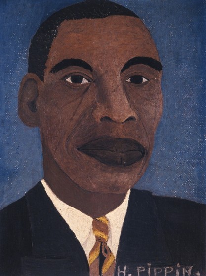 Horace Pippin (1888-1946), Self-Portrait (II), 1944, oil on canvas adhered to cardboard, 8 x 6 1/2 inches. The Metropolitan Museum of Art, New York. Bequest of Jane Kendall Gingrich, 1982