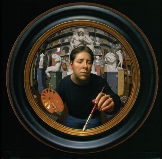 Will Wilson: Convexed, 2004-2005.   Oil on linen, 24 inches in diameter.  Private Collection