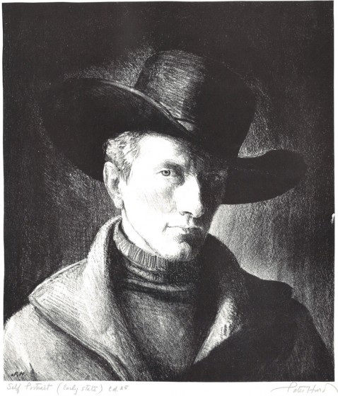 Self Portrait (short version), 1936 Lithograph, 10 3/4 x 9 3/8 in. The Andrew and Betsy Wyeth Collection