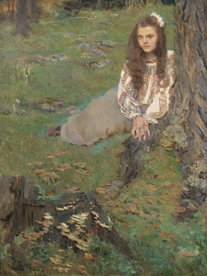 Cecilia Beaux, Dorothea in the Woods, 1897. Oil on canvas, 53 1/4 x 40 in. Whitney Museum of American Art. Gift of Mr. and Mrs. Raymond J. Horowitz