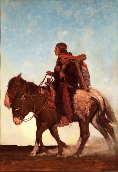 N. C. Wyeth, On the October Trail. (A Navajo family.), 1907, Oil on canvas, 41 3/4 × 29 1/4 inches, Brandywine River Museum of Art, Museum purchase, 1983