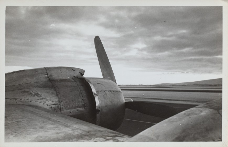 Ralston Crawford (1906-1978), Plane Propeller on Tarmac, 1945, Photograph, 3 1/2 x 5 1/2 in., Vilcek Collection