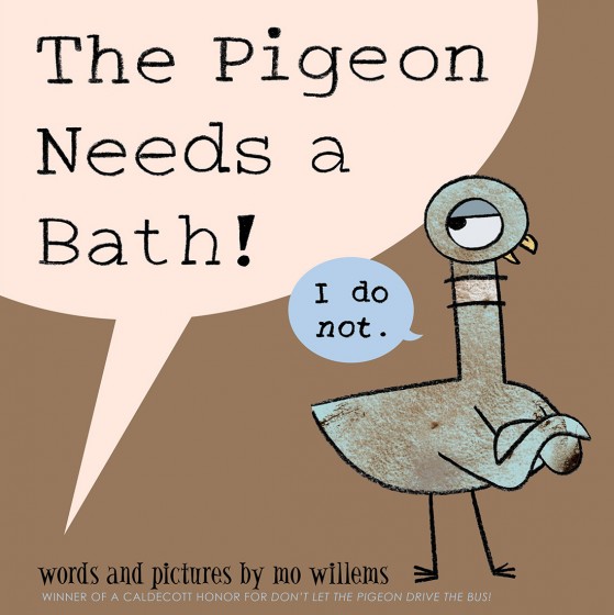 Illustration for The Pigeon Needs a Bath! by Mo Willems (Disney-Hyperion, 2014)