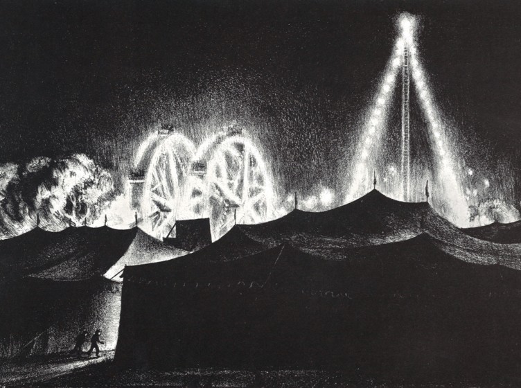 Carnival Night, 1938. Lithograph, 11 5/8 x 17 in. The Andrew and Betsy Wyeth Collection