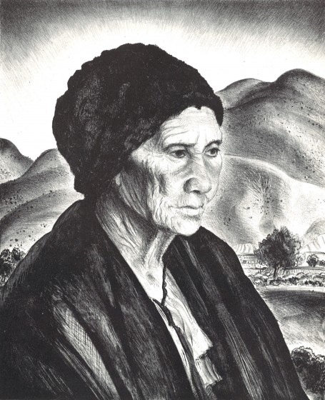 Doña Nestorita, 1942. Lithograph, 13 3/8 x 10 7/8 in. The Andrew and Betsy Wyeth Collection