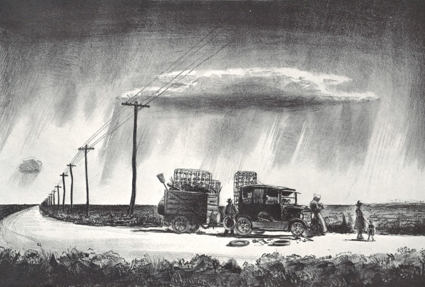 Transients, 1935. Lithograph, 9 3/8 x 14 in. The Andrew and Betsy Wyeth Collection