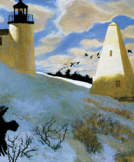©Jamie Wyeth (b. 1946), A Murder of Crows (2003), oil on canvas. Collection of Phyllis and Jamie Wyeth